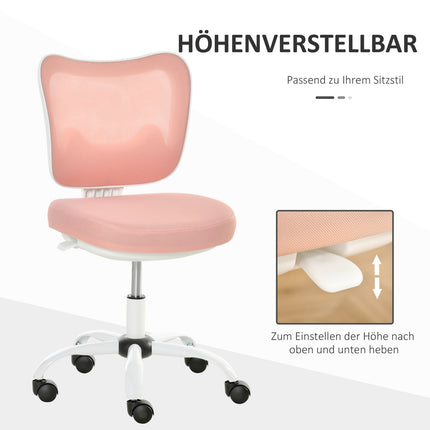 Weißer & rosafarbener höhenverstellbarer Bürodrehstuhl
