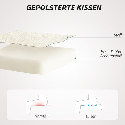 Bürostuhl, Samt-Optik, geschwungene Rückenlehne, Beige