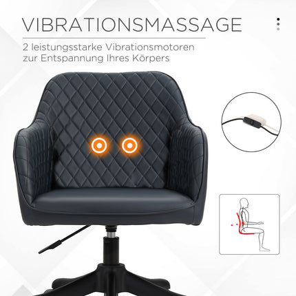 Kancelářská židle s masáží, vibracemi, bederní opěrkou, antracit