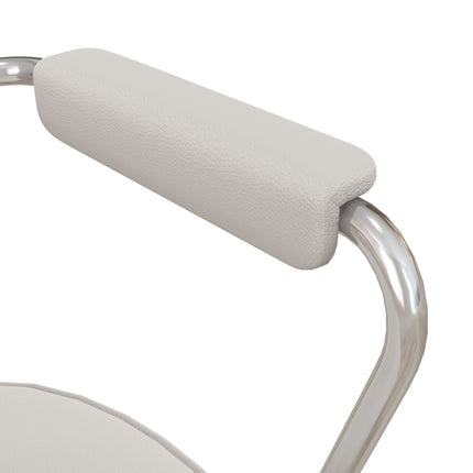 Chaise de bureau pivotante aspect similicuir, roulettes, hauteur réglable de 82 à 92 cm, charge maximale de 120 kg, beige