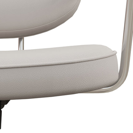 Chaise de bureau pivotante aspect similicuir, roulettes, hauteur réglable de 82 à 92 cm, charge maximale de 120 kg, beige