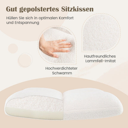 Bürostuhl ohne Armlehnen, breite Sitzfläche, 160kg Tragkraft, Beige