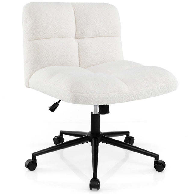 Bürostuhl ohne Armlehnen, breite Sitzfläche, 160kg Tragkraft, Beige