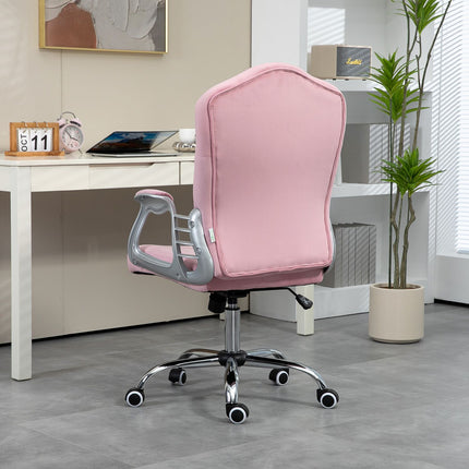 Ergonomischer rosa Bürostuhl für Frauen, höhenverstellbar