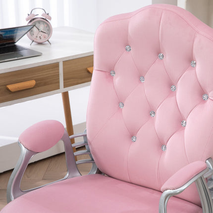 Ergonomischer rosa Bürostuhl für Frauen, höhenverstellbar