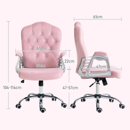 Ergonomischer rosa Bürostuhl für Frauen, höhenverstellbar