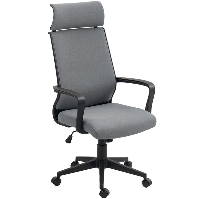 Bürostuhl mit verstellbarer Höhe, Rollen, Armlehnen, Grau
