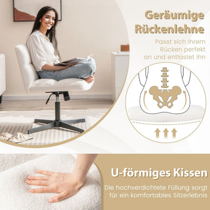 Bürostuhl mit Kunstfell, breiter Sitzfläche, verstellbar