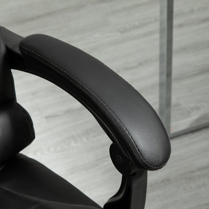 Office Chair with Footrest, Adjustable Backrest, Black