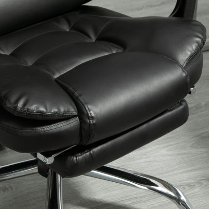 Office Chair with Footrest, Adjustable Backrest, Black