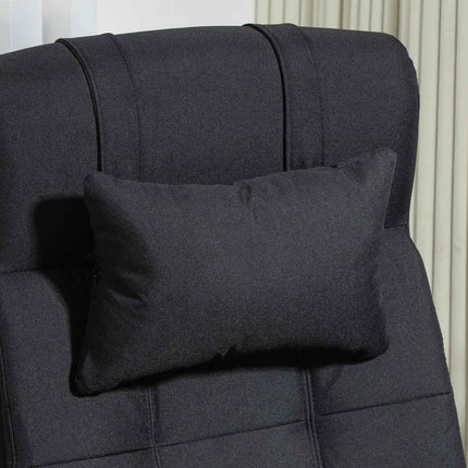 Bürostuhl mit Fußstütze, ergonomischer Drehstuhl, Schwarz