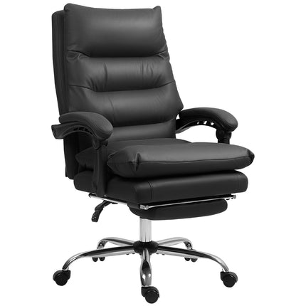Bureaustoel met massage, verwarming, verstelbaar, zwart, 65x72x109-117cm