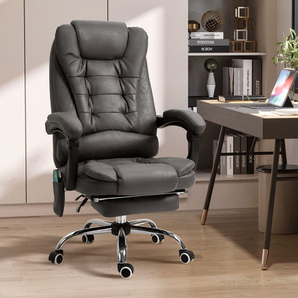 Ergonomic office chair with massage, heating & footrest