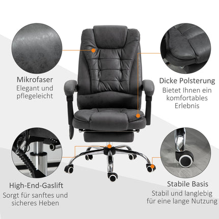 Ergonomic office chair with massage, heating & footrest