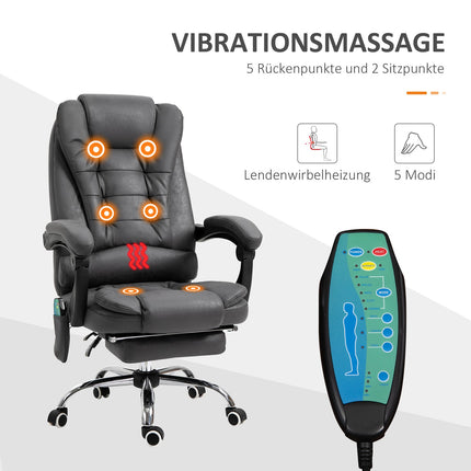 Ergonomic office chair with massage, heating & footrest