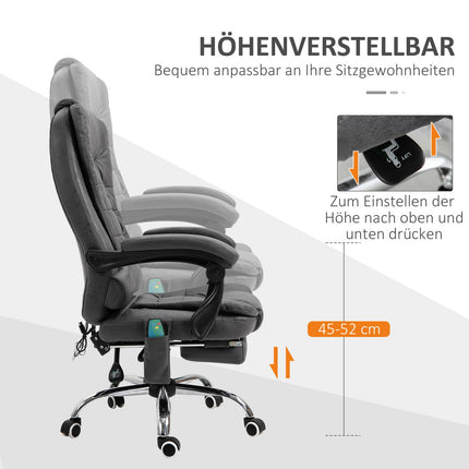 Ergonomic office chair with massage, heating & footrest