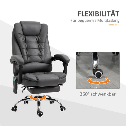 Ergonomic office chair with massage, heating & footrest