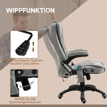 Ergonomischer Bürostuhl mit Heizung und Massage, höhenverstellbar