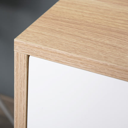 Büro-Rollcontainer, 3 Schubladen, weiß/natur, 55x45x65,5 cm