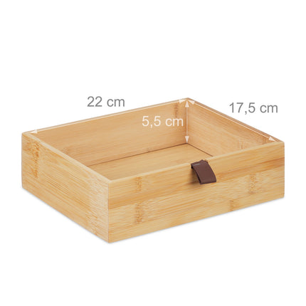 Schreibtisch-Organizer, Bambus, 2 Schubladen