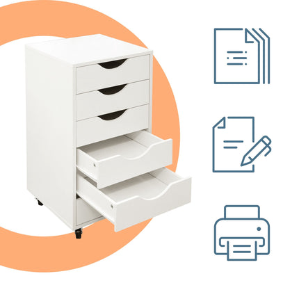 Office Drawer Unit with 6 Drawers, Mobile & Locking
