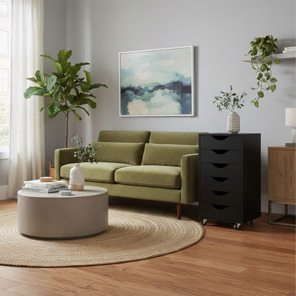 Büroschrank, 6 Schubladen, rollbar mit feststellbaren Rollen