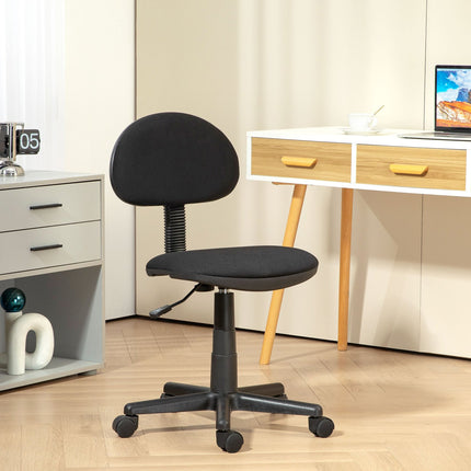 Bürostuhl, niedrige Rückenlehne, ohne Armlehnen, drehbar, schwarz
