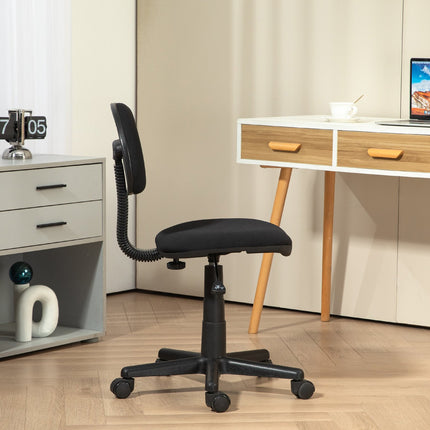Bürostuhl, niedrige Rückenlehne, ohne Armlehnen, drehbar, schwarz