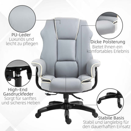 Ergonomic desk chair, foldable & height adjustable, grey
