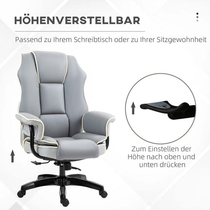 Ergonomic desk chair, foldable & height adjustable, grey