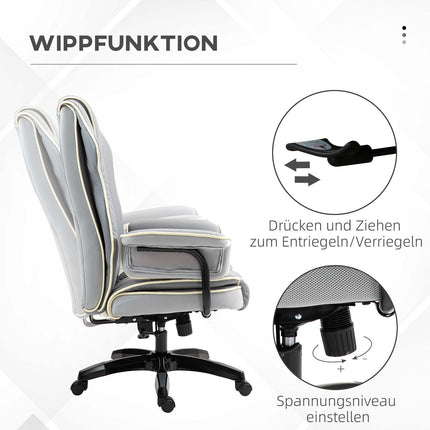 Ergonomic desk chair, foldable & height adjustable, grey