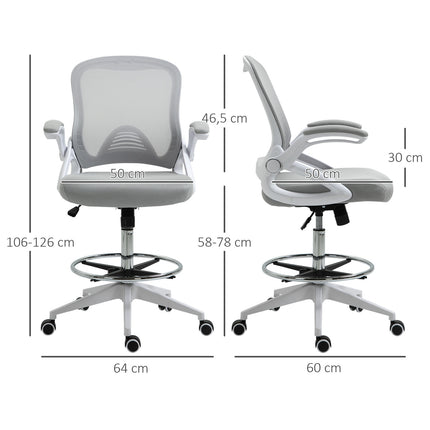 Ergonomischer Bürostuhl, Netzrückenlehne, höhenverstellbar, Schwarz
