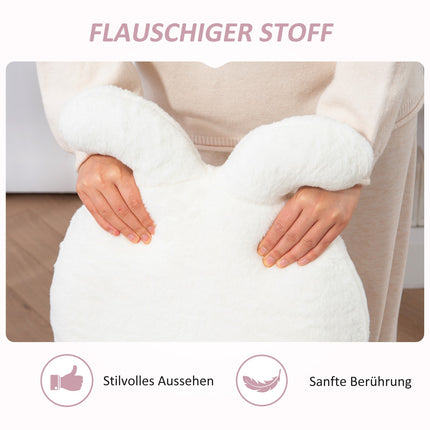 Weißer Samt-Hasenohr-Drehstuhl – Höhenverstellbar