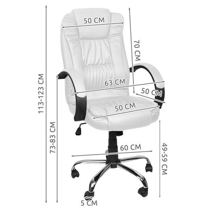 Office chair, eco-leather - white, Malatec 23240