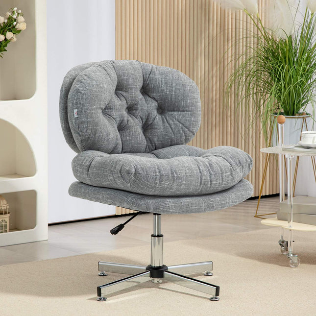 Ergonomischer Bürostuhl, höhenverstellbar, graues Leinen