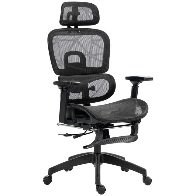 Ergonomischer Bürostuhl mit Kopfstütze, Lordosenstütze, drehbar