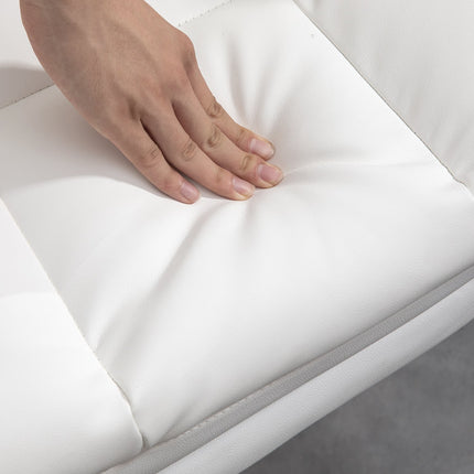 Ergonomischer weißer Bürostuhl, mit Neigungs- und Drehfunktion, Lordosenstütze