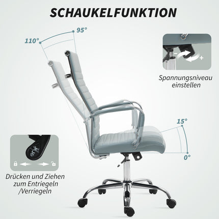 Ergonomischer Bürostuhl, höhenverstellbar, Kunstleder