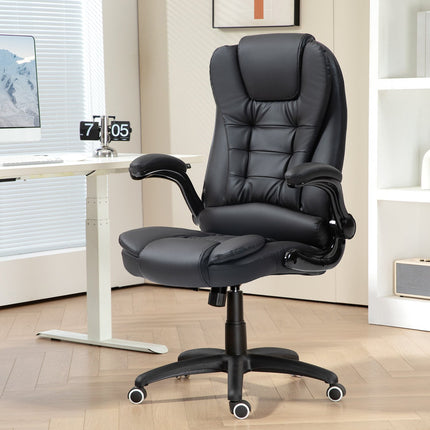 Ergonomischer Bürostuhl, Liegefunktion & drehbar, schwarz