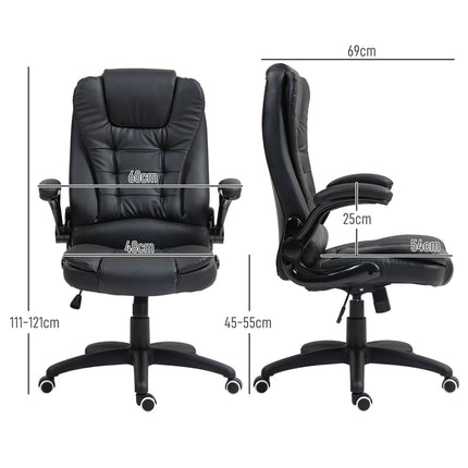 Ergonomischer Bürostuhl, Liegefunktion & drehbar, schwarz