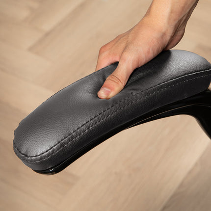 Ergonomischer Bürostuhl, drehbare und klappbare Armlehnen, dunkelgrau