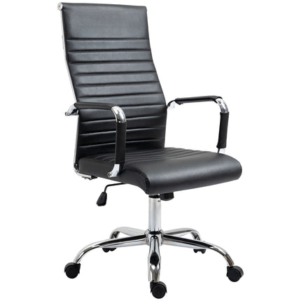 Ergonomická kancelářská židle, nastavitelná, umělá kůže, černá
