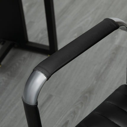 Ergonomická kancelářská židle, nastavitelná, umělá kůže, černá