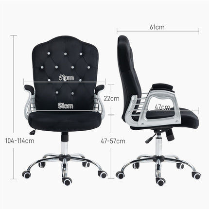 Ergonomic office chair in synthetic leather, adjustable, black