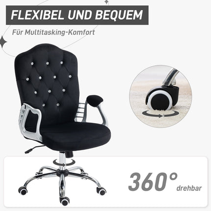 Ergonomic office chair in synthetic leather, adjustable, black