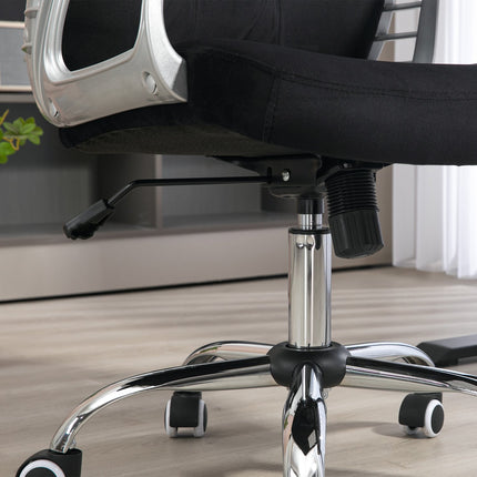 Ergonomic office chair in synthetic leather, adjustable, black