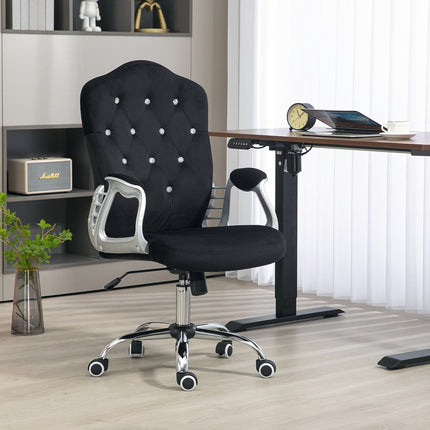 Ergonomic office chair in synthetic leather, adjustable, black