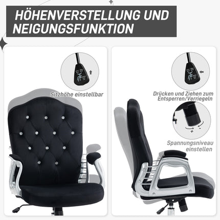 Ergonomic office chair in synthetic leather, adjustable, black
