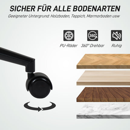Weißer Bürostuhl aus Kunstleder, höhenverstellbar