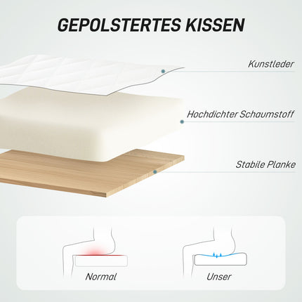 Weißer Bürostuhl aus Kunstleder, höhenverstellbar